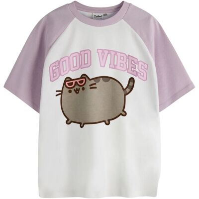 Pusheen tyttöjen Good Vibes -raglan-T-paita Pusheen tyttöjen Good Vibes -raglan-T-paita