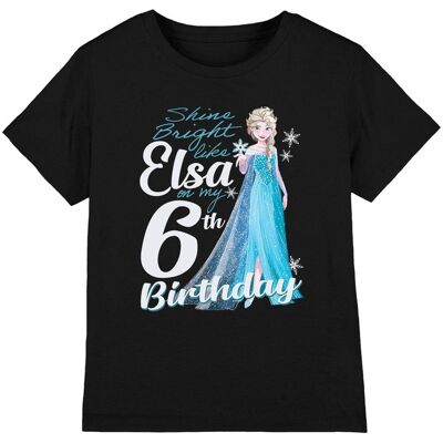Frozen Lasten Kirkas Kuin Elsa 6-vuotissyntymäpäivä T-paita Frozen Lasten Kirkas Kuin Elsa 6-vuotissyntymäpäivä T-paita