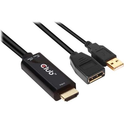 Club 3D - Videosovitin - DisplayPort hun til HDMI, USB (kun strøm) han - 25 cm - 4K tuki, aktiivinen Club 3D - Videosovitin - DisplayPort hun til HDMI, USB (kun strøm) han - 25 cm - 4K tuki, aktiivinen