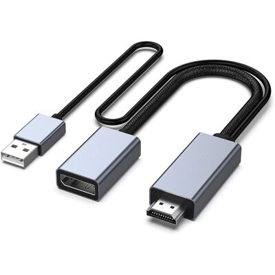 NÖRDIC HDMI-Displayport-sovitin 20cm 4K60Hz 18Gbps NÖRDIC HDMI-Displayport-sovitin 20cm 4K60Hz 18Gbps
