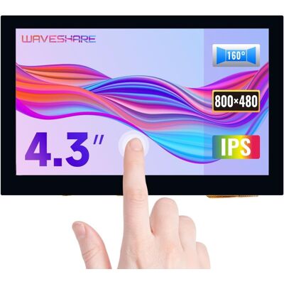 Waveshare 4,3 tuuman LCD-kapasitiivinen kosketusnäyttö Raspberry Pi 5/4B/3B+/3A+/3B/2B/B+/A+ 800 × 480 IPS:lle Waveshare 4,3 tuuman LCD-kapasitiivinen kosketusnäyttö Raspberry Pi 5/4B/3B+/3A+/3B/2B/B+/A+ 800 × 480 IPS:lle
