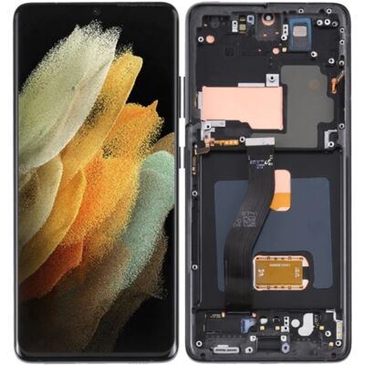 LCD-näyttö + kosketusnäyttö Samsung Galaxy S21 Ultra 5G SM-G998B OLED-kehys musta LCD-näyttö + kosketusnäyttö Samsung Galaxy S21 Ultra 5G SM-G998B OLED-kehys musta