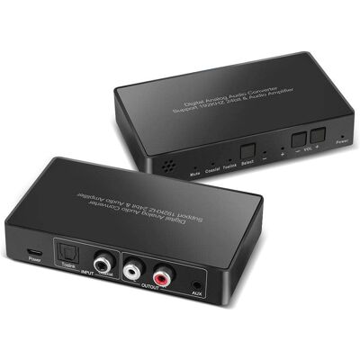 NÖRDIC audiomuunnin digitaalisesta analogiseen Mini DAC, Toslink ja koaksiaali, RCA L/R -ääni ja 3,5 mm AUX-lähtö, kaukosäädin D/A-muuntimelle NÖRDIC audiomuunnin digitaalisesta analogiseen Mini DAC, Toslink ja koaksiaali, RCA L/R -ääni ja 3,5 mm AUX-lähtö, kaukosäädin D/A-muuntimelle