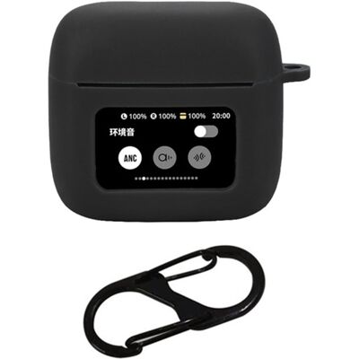 JBL Tour Pro 3 Bluetooth-kuulokkeet Kotelo Pehmeä silikoni suojus Anti-Lost solki - Musta JBL Tour Pro 3 Bluetooth-kuulokkeet Kotelo Pehmeä silikoni suojus Anti-Lost solki - Musta