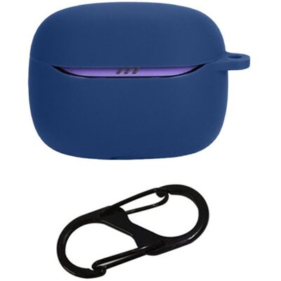 JBL Tune Beam 2 -kuulokkeiden suojakotelo pehmeä silikoni suojakotelo, jossa on hukkumisen estävä solki - Tummansininen JBL Tune Beam 2 -kuulokkeiden suojakotelo pehmeä silikoni suojakotelo, jossa on hukkumisen estävä solki - Tummansininen