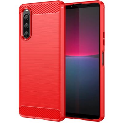 SKALO Sony Xperia 10 V Armor Carbon Iskunkestävä TPU suojakuori SKALO Sony Xperia 10 V Armor Carbon Iskunkestävä TPU suojakuori