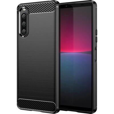 SKALO Sony Xperia 10 V Armor Carbon Iskunkestävä TPU suojakuori SKALO Sony Xperia 10 V Armor Carbon Iskunkestävä TPU suojakuori