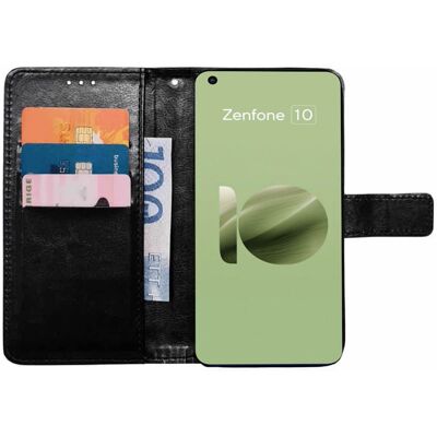 Lompakkokotelo 3-kortti Asus Zenfone 10 - Musta Lompakkokotelo 3-kortti Asus Zenfone 10 - Musta
