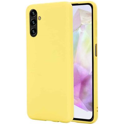 Caseonline Nestemäinen keltainen silikonikuori Samsung Galaxy A55 - Puhelimen suojakuori Caseonline Nestemäinen keltainen silikonikuori Samsung Galaxy A55 - Puhelimen suojakuori