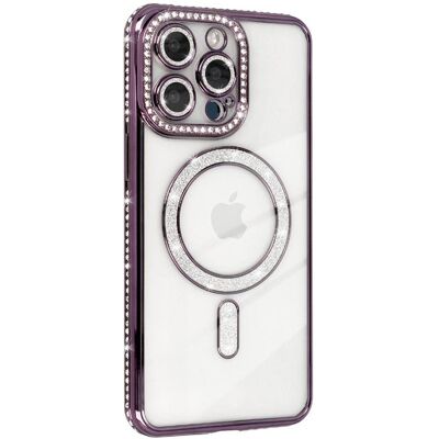 Diamond bling MagSafe kuori Apple iPhone 16 Pro Max - Purple Diamond bling MagSafe kuori Apple iPhone 16 Pro Max - Purple