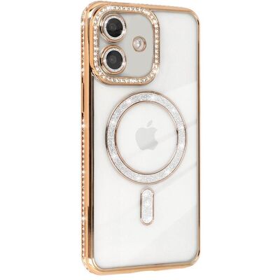 Diamond bling MagSafe kuori Apple iPhone 16 - Gold Diamond bling MagSafe kuori Apple iPhone 16 - Gold
