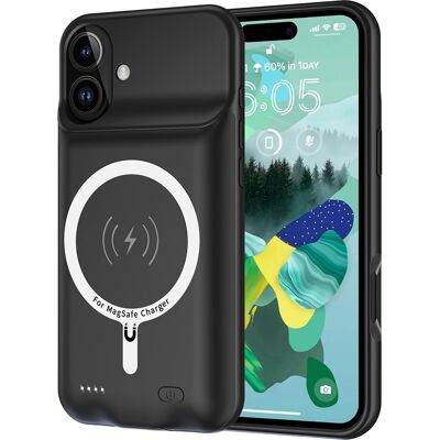 Apple iPhone 16 kannettavalle laturikotelolle 7000 mAh PowerBank, joka on yhteensopiva MagSafen kanssa Apple iPhone 16 kannettavalle laturikotelolle 7000 mAh PowerBank, joka on yhteensopiva MagSafen kanssa