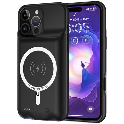 MTK Kannettava Latauskotelo iPhone 16 Pro - Yhteensopiva MagSafen kanssa - 7000mAh MTK Kannettava Latauskotelo iPhone 16 Pro - Yhteensopiva MagSafen kanssa - 7000mAh