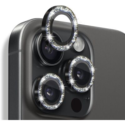 Apple NORTHJO Kameran Linssinsuoja Glitterillä iPhone 16 Pro / 16 Pro Max, Karkaistu Lasi ja Metalli Apple NORTHJO Kameran Linssinsuoja Glitterillä iPhone 16 Pro / 16 Pro Max, Karkaistu Lasi ja Metalli