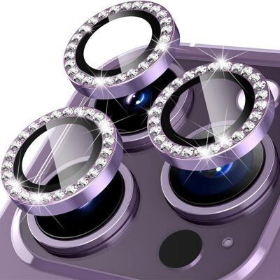 Apple iPhone 16 Pro 16 Pro Max - kameran linssisuojalle karkaistu lasi + metallirengas - Violetti Apple iPhone 16 Pro 16 Pro Max - kameran linssisuojalle karkaistu lasi + metallirengas - Violetti