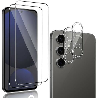 2 kpl. Samsung Galaxy A26 5G:lle Tumma Hartsilasi Näytönsuoja, jossa on Kameran Linssikalvo 2 kpl. Samsung Galaxy A26 5G:lle Tumma Hartsilasi Näytönsuoja, jossa on Kameran Linssikalvo