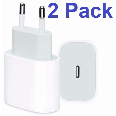 Apple i Charger 20W PD USB-C Nopea laturi - 2 Pack Apple i Charger 20W PD USB-C Nopea laturi - 2 Pack