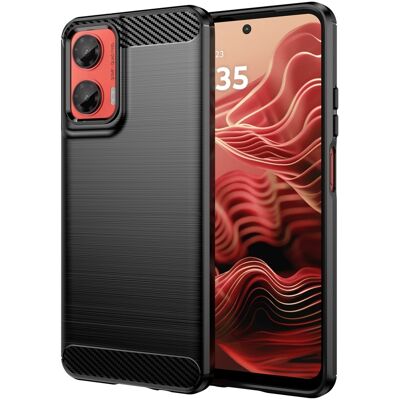 SKALO Motorola Moto G35 5G Armor Carbon Iskunkestävä TPU suojakuori SKALO Motorola Moto G35 5G Armor Carbon Iskunkestävä TPU suojakuori
