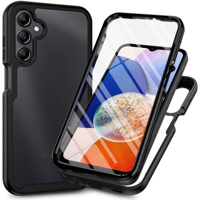 SKALO Samsung A16 Iskunkestävä Clear Hybrid Suojakuori + suojakalvo - Musta SKALO Samsung A16 Iskunkestävä Clear Hybrid Suojakuori + suojakalvo - Musta