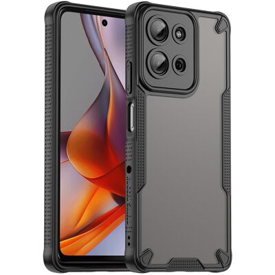 SKALO Motorola Moto G75 5G Armor Hybrid Frosted Suojakuori - Musta SKALO Motorola Moto G75 5G Armor Hybrid Frosted Suojakuori - Musta