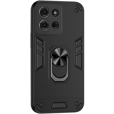 SKALO Motorola Moto G75 5G Armor Metallring Suojakuori - Musta SKALO Motorola Moto G75 5G Armor Metallring Suojakuori - Musta