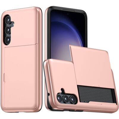 SKALO Samsung S25 Armor Korttikotelo Suojakuori - Ruusukulta SKALO Samsung S25 Armor Korttikotelo Suojakuori - Ruusukulta