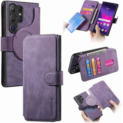 SKALO Samsung S25 Ultra CASENEO MW-03 Lompakkokotelo - Violetti SKALO Samsung S25 Ultra CASENEO MW-03 Lompakkokotelo - Violetti