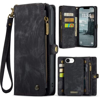 Apple CaseMe iPhone 16e 008 BIg Wallet 2in1 Magnet Lompakkokotelo - Musta Apple CaseMe iPhone 16e 008 BIg Wallet 2in1 Magnet Lompakkokotelo - Musta