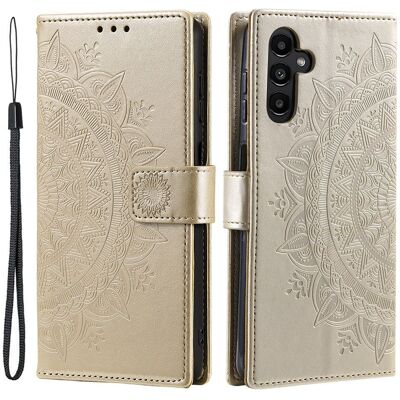 SKALO Samsung A26 5G Mandala Lompakkokotelo - Kulta SKALO Samsung A26 5G Mandala Lompakkokotelo - Kulta
