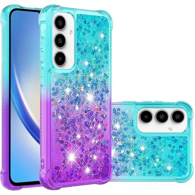 SKALO Samsung A36 5G Hiekka Glitteri Suojakuori - Turkoosi-Violetti SKALO Samsung A36 5G Hiekka Glitteri Suojakuori - Turkoosi-Violetti