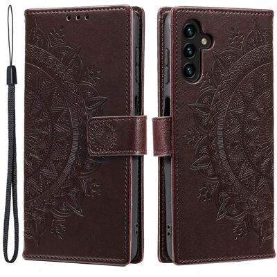 SKALO Samsung A36 5G Mandala Lompakkokotelo - Ruskea SKALO Samsung A36 5G Mandala Lompakkokotelo - Ruskea