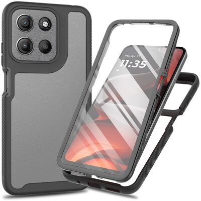 SKALO Motorola Moto G05 Shockproof Clear Hybrid+Näytönsuoja Suojakuori - Musta SKALO Motorola Moto G05 Shockproof Clear Hybrid+Näytönsuoja Suojakuori - Musta