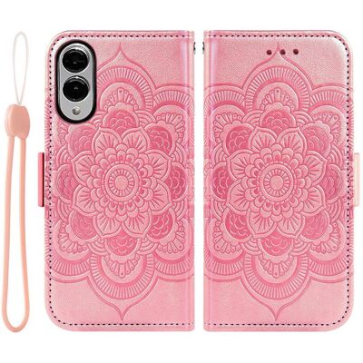 SKALO Samsung S25 Edge Mandala Kukka Lompakkokotelo - Ruusukulta SKALO Samsung S25 Edge Mandala Kukka Lompakkokotelo - Ruusukulta
