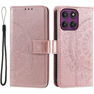 SKALO Motorola Moto G56 5G Mandala Lompakkokotelo - Ruusukulta SKALO Motorola Moto G56 5G Mandala Lompakkokotelo - Ruusukulta