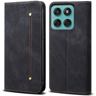 SKALO Motorola Moto G56 5G Jeans Lompakkokotelo - Musta SKALO Motorola Moto G56 5G Jeans Lompakkokotelo - Musta