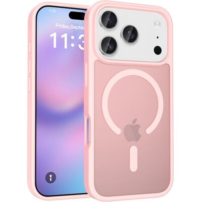Apple SKALO iPhone 17 Pro Skin-touch Hybrid Suojakuori - Pinkki Apple SKALO iPhone 17 Pro Skin-touch Hybrid Suojakuori - Pinkki