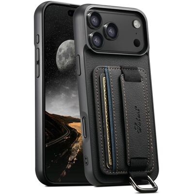 Apple SKALO iPhone 17 Pro Max SUTENI H13 PU-nahkainen Korttikotelo Suojakuori - Musta Apple SKALO iPhone 17 Pro Max SUTENI H13 PU-nahkainen Korttikotelo Suojakuori - Musta