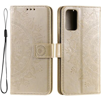 SKALO Samsung A53 5G Mandala lompakkokotelo - Kulta SKALO Samsung A53 5G Mandala lompakkokotelo - Kulta