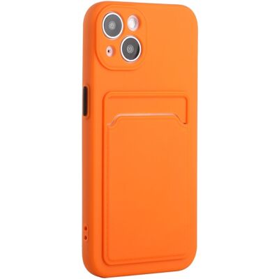 Apple Card Holder Suojakuori For iPhone 15 Plus - Oranssi Apple Card Holder Suojakuori For iPhone 15 Plus - Oranssi