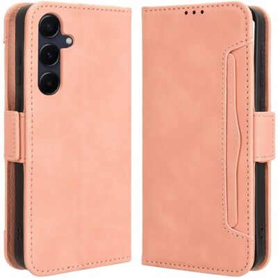 Samsung Galaxy A55 moderni nahkainen lompakkokotelo - Pinkki Samsung Galaxy A55 moderni nahkainen lompakkokotelo - Pinkki