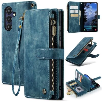 CaseMe Samsung Galaxy A25 vetoketjullinen lompakkokotelo - Sininen CaseMe Samsung Galaxy A25 vetoketjullinen lompakkokotelo - Sininen