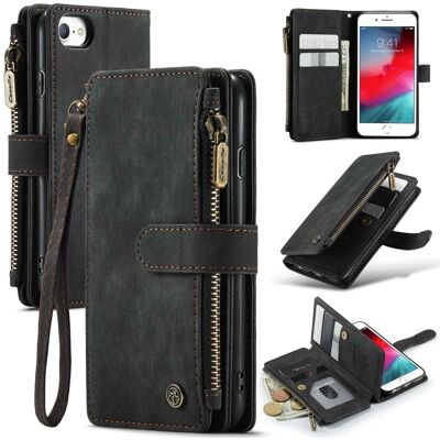 Apple CaseMe iPhone 6 / 6S / iPhone 7 / iPhone SE 2020 / iPhone SE (2022) vetoketjullinen lompakkokotelo - Musta Apple CaseMe iPhone 6 / 6S / iPhone 7 / iPhone SE 2020 / iPhone SE (2022) vetoketjullinen lompakkokotelo - Musta