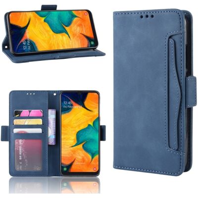 Samsung Galaxy A40 moderni nahkainen lompakkokotelo - Sininen Samsung Galaxy A40 moderni nahkainen lompakkokotelo - Sininen