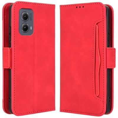Motorola Edge (2024) moderni nahkainen lompakkokotelo - Punainen Motorola Edge (2024) moderni nahkainen lompakkokotelo - Punainen