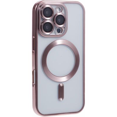 Apple iPhone 16 Pro Max Asia Yhteensopiva MagSafe Galvanointi Joustava puhelimen kansi linssikalvolla - Ruusukulta Apple iPhone 16 Pro Max Asia Yhteensopiva MagSafe Galvanointi Joustava puhelimen kansi linssikalvolla - Ruusukulta