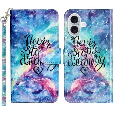 Apple iPhone 16 Nahkakotelo Flip lompakko puhelin kansi magneettilukko 3D kuvio painettu - Tähtitaivas Apple iPhone 16 Nahkakotelo Flip lompakko puhelin kansi magneettilukko 3D kuvio painettu - Tähtitaivas