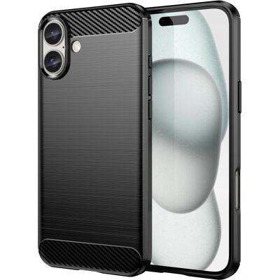 Rio Carbon Flex iPhone 16 Plus kotelot - Musta Rio Carbon Flex iPhone 16 Plus kotelot - Musta