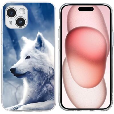 Vibe iPhone 15 -kansi - Valkoinen Susi Vibe iPhone 15 -kansi - Valkoinen Susi