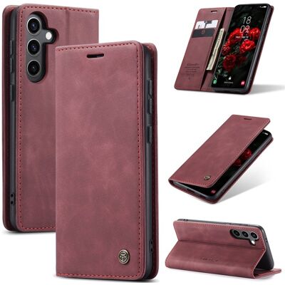 CaseMe Samsung Galaxy S25 vintage-kotelo - Punainen CaseMe Samsung Galaxy S25 vintage-kotelo - Punainen