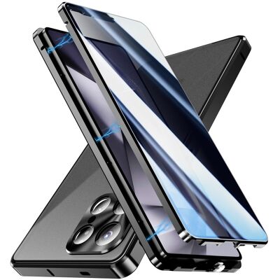 Samsung Galaxy S25 Ultra Case Anti-Spy kaksipuolinen karkaistu lasi magneettinen puhelimen kansi - Musta Samsung Galaxy S25 Ultra Case Anti-Spy kaksipuolinen karkaistu lasi magneettinen puhelimen kansi - Musta
